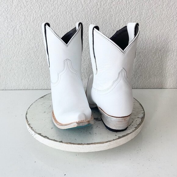 Lane EMMA JANE Womens Cowboy Bootie 7.5 White Western Cowgirl Short Ankle Boots - Picture 1 of 11